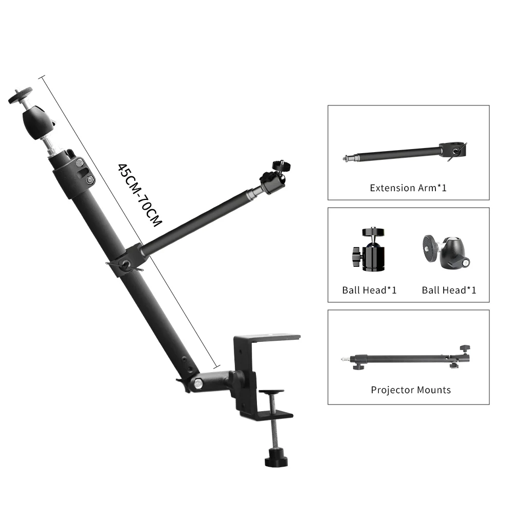 SH Desktop Extension Bracket Suitable For U-stand Brackets Holding Arm  Suitable For 150/170/184/200 cm Light Stand