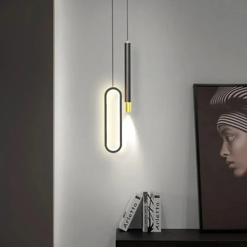 

Modern Lustre Minimalist LED Chandelier Pendant Lights Nordic Bedroom Bedside Long Line Light Suspensions Luminaire Home Decor