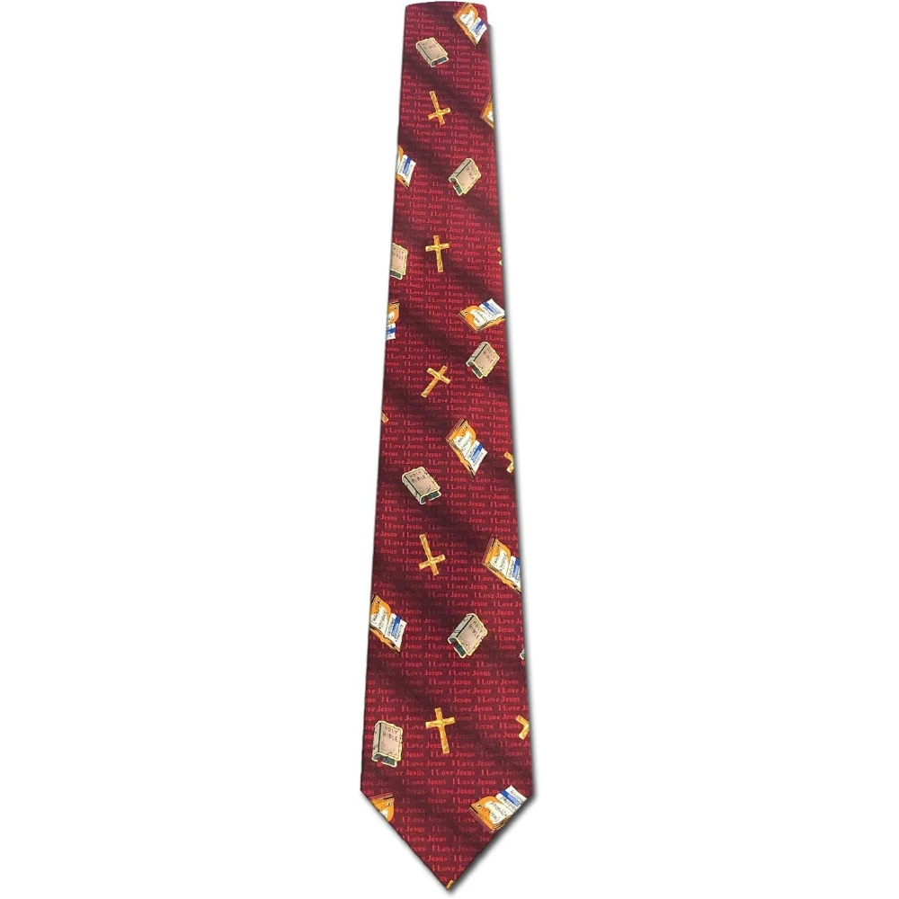 Parquet Corbatas de Jesús Corbatas cristianas Corbata de fe Corbata de la Biblia Corbata roja para hombre