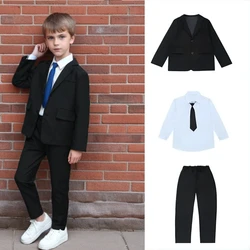 School Children Clothes Boys Suit Casual Blazer Jacket Trousers Two Pieces Kids Costume Black 12 13 14 Years Teenage Clothing