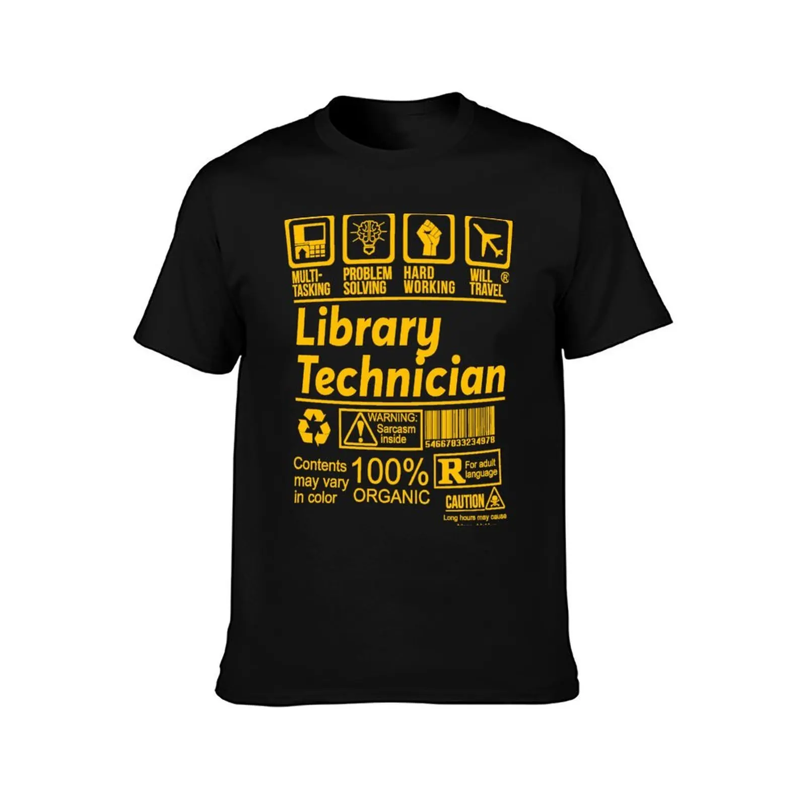 LIBRARY TECHNICIAN SOLVE PROBLEMS DESIGN T-Shirt Worker Basic Short Sleeve Tee T-Shirt