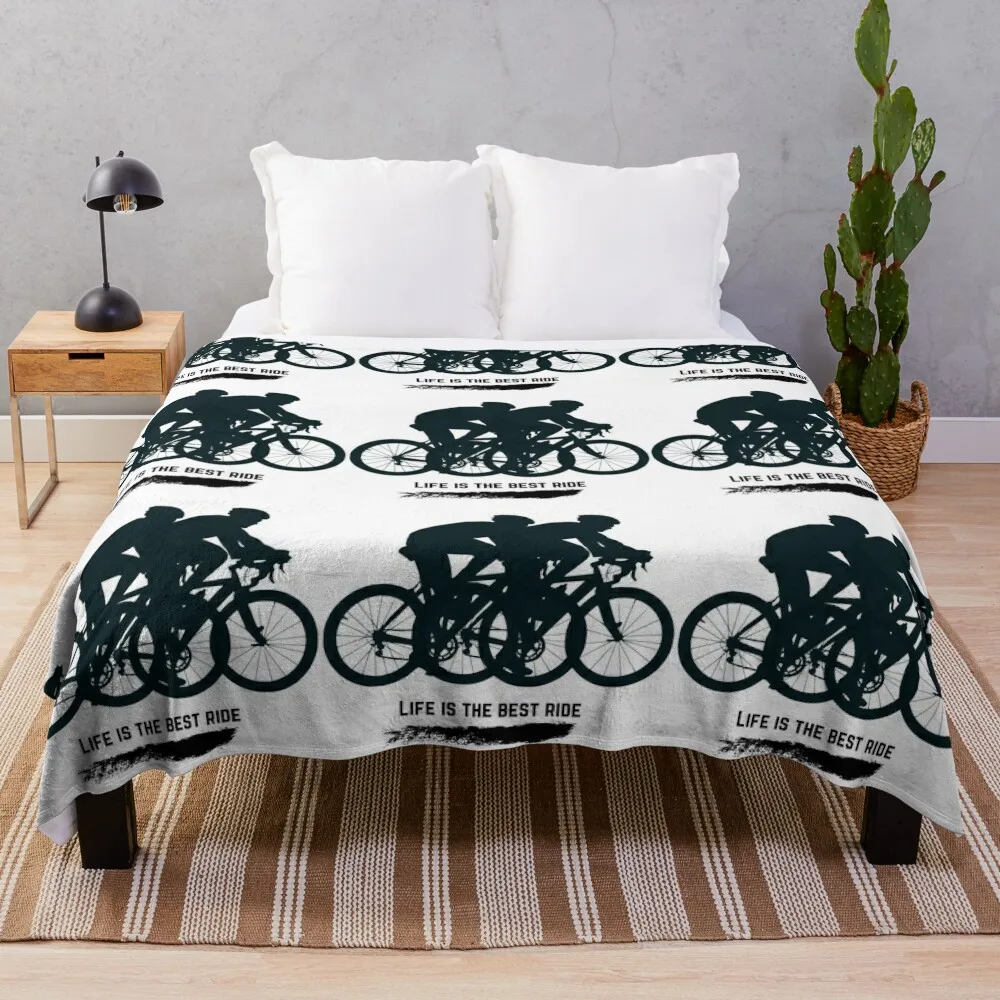 

Bicycle ride Throw Blanket Camping Blanket Bed linens sofa bed Custom Blanket