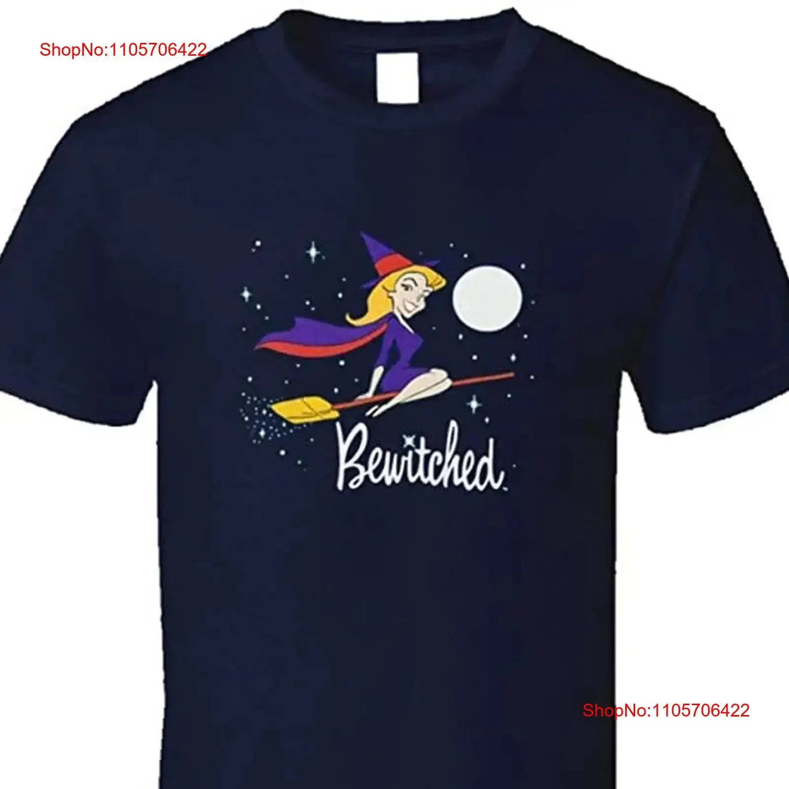 Bewitched Cartoon Witch Logo Classic Retro TV Show shirt MatsuMake vintage Washed homme Versatile Comfortable