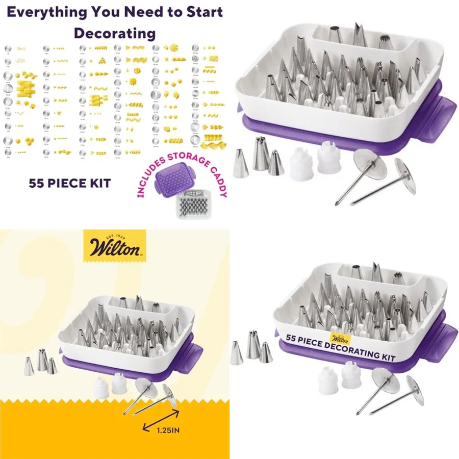 

Master Cake Decorating Piping Tips Set - Decorating Supplies for Cakes Cupcakes - Comes with Carrying Case - Includes Star, Lea
