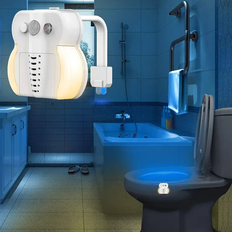 Xiaomi-Rétroéclairage RVB pour cuvette de toilette, veilleuse avec capteur de mouvement, rétroéclairage pour chambre à coucher, décor de toilette,