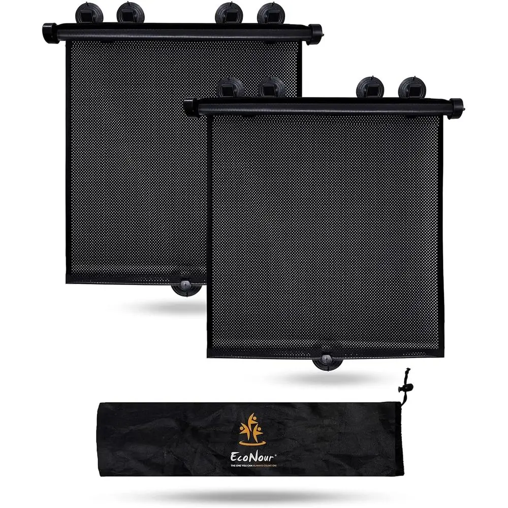 

2-Pack Retractable Car Window Shades | Protect Kids, Passengers & Pets from Harmful Sun Rays | Ideal for Trucks & SUVs | 22”x24”