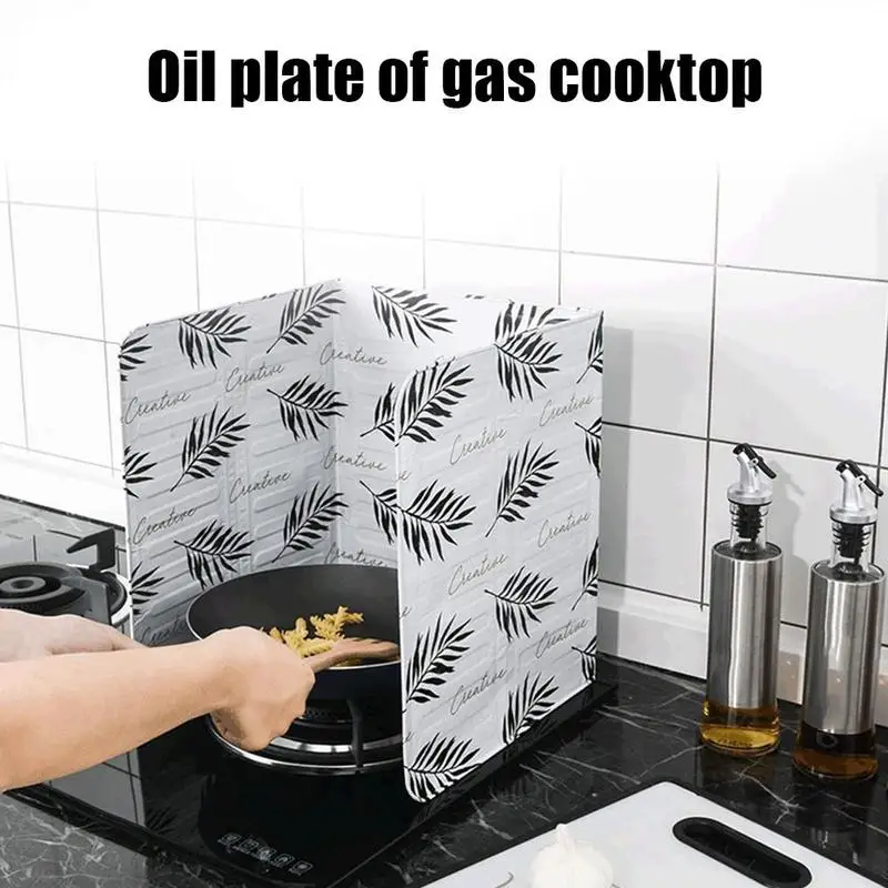Anti-Splashing Stove Oil Baffle Plate Foldable Kitchen Oil Proof Shield Aluminum Foil Cooking Baffle Splash Guard Board Stove