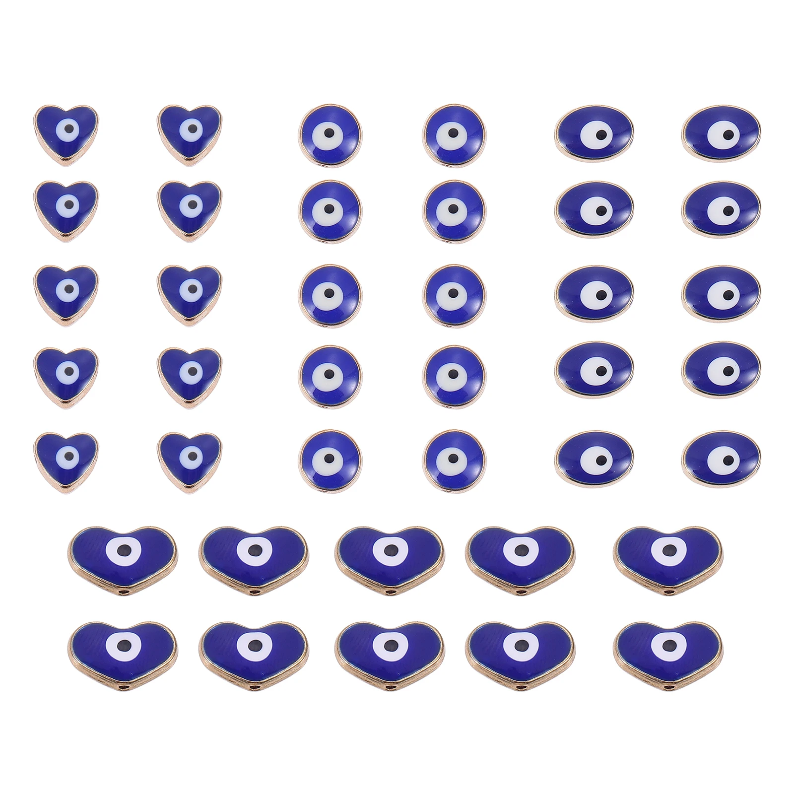 

40 Pcs Loose Beads for Jewelry Making Evil Eye Decor Craft Round Aesthetic Small