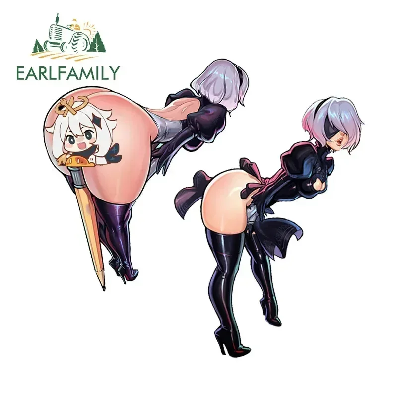 EARLFAMILY 13cm for Nier 2B Car Stickers Creative Vinyl Decals Scratch-Proof Graffiti Car Accessories Windows Trunk Decoration