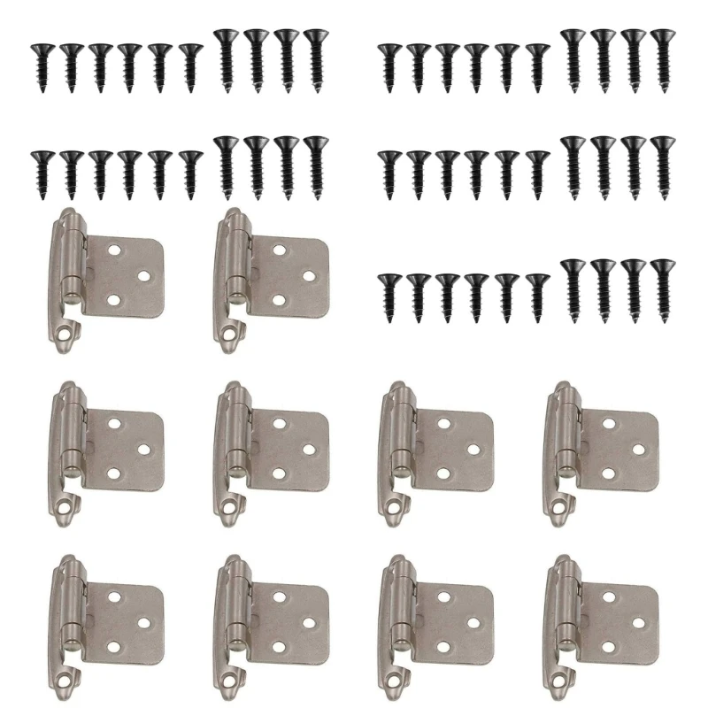 10pcs Cabinet Hinges Durable Metal Cupboard Hinges Self Closing Hinges Furniture Hardware Simple Installs for Hinges Dropship