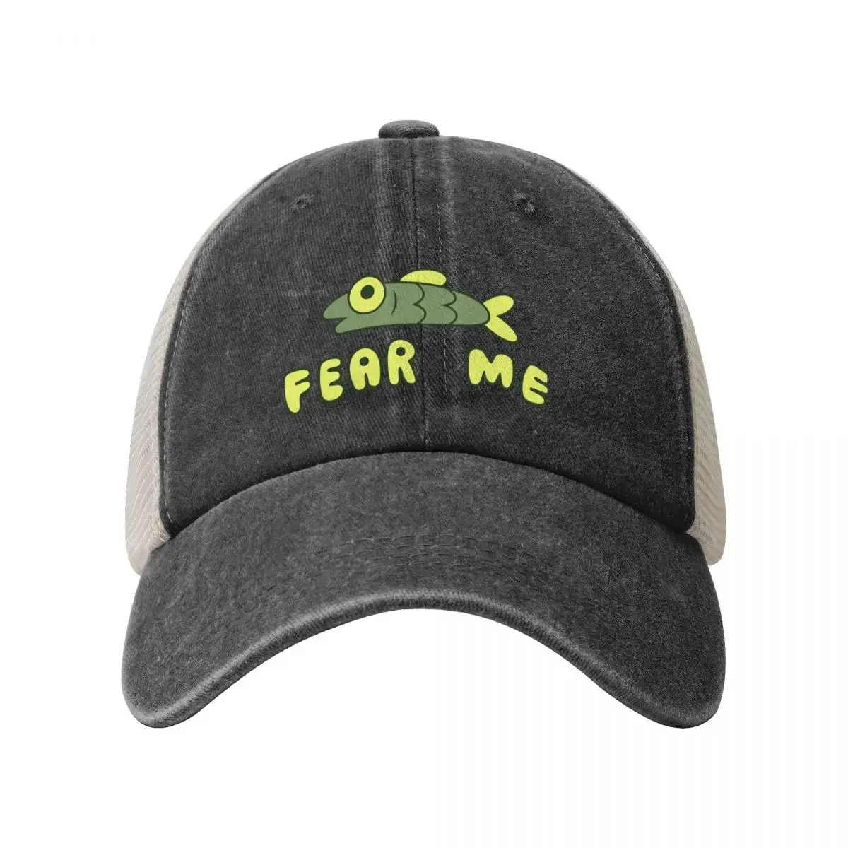 Fish Fear Me Amphibia Cowboy Mesh Baseball Cap Golf Hat Trucker Hat Luxury Woman Men's