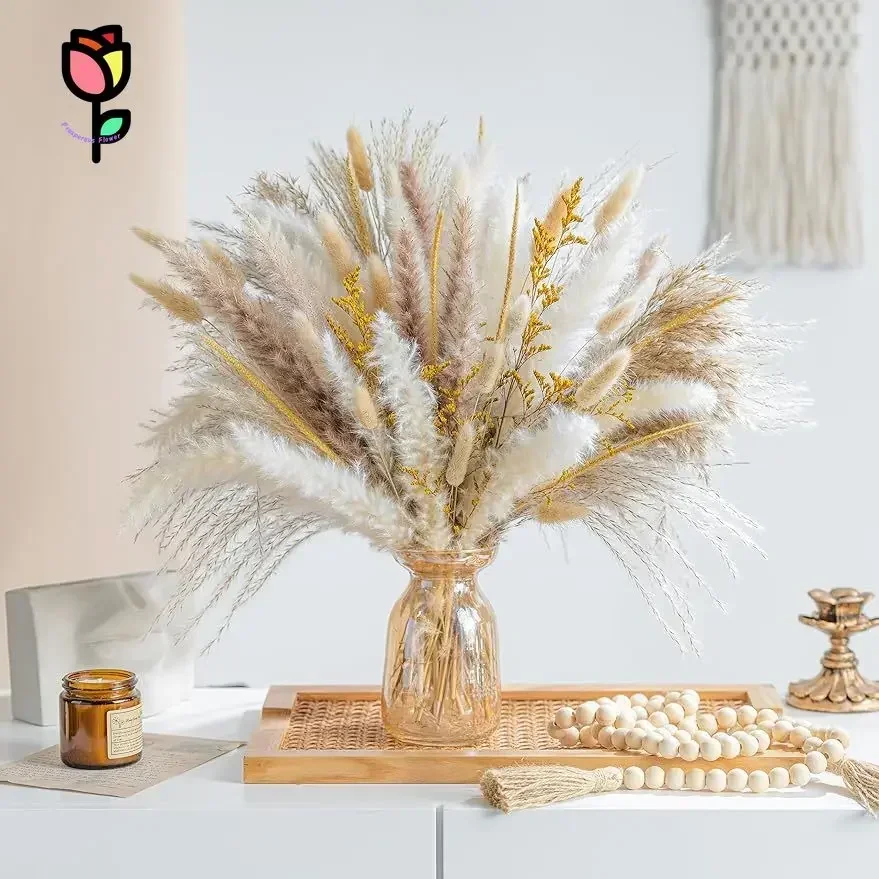 

Natural Dried Flower Boho Pampas Grass Bouquet Room Home Decor Fluffy Bunny Tails Dry Pampa Wedding Sprong Floral DIY Decoration