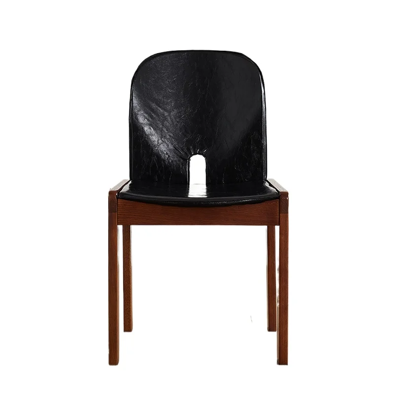 

Ретро средневековый обеденный стул со спинкой из цельного дерева, коммерческий обеденный стул для столовой, гостиной, новый китайский стул