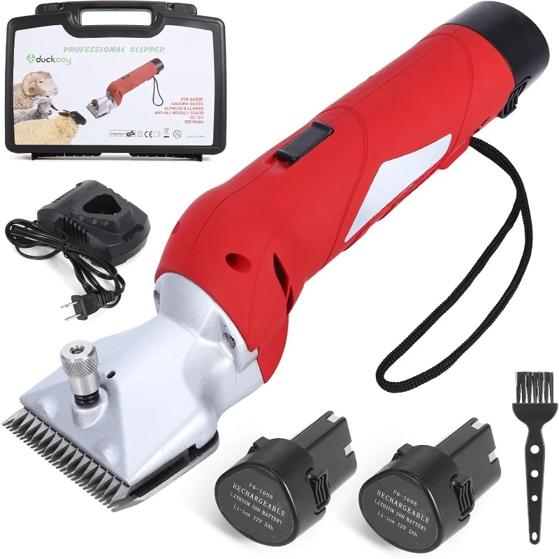 Cordless Horse Clipper, Rechargeable Battery Powered Animals Shears Grooming Tools for Shaving Fur Wool Tool, Large