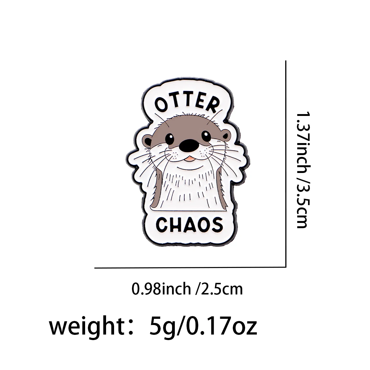 Cute Otter Enamel Pin Cartoon Animal Brooch Pines Lapel Pins Badge on Backpack Clothing Accessories Funny Jewelry Friends Gifts