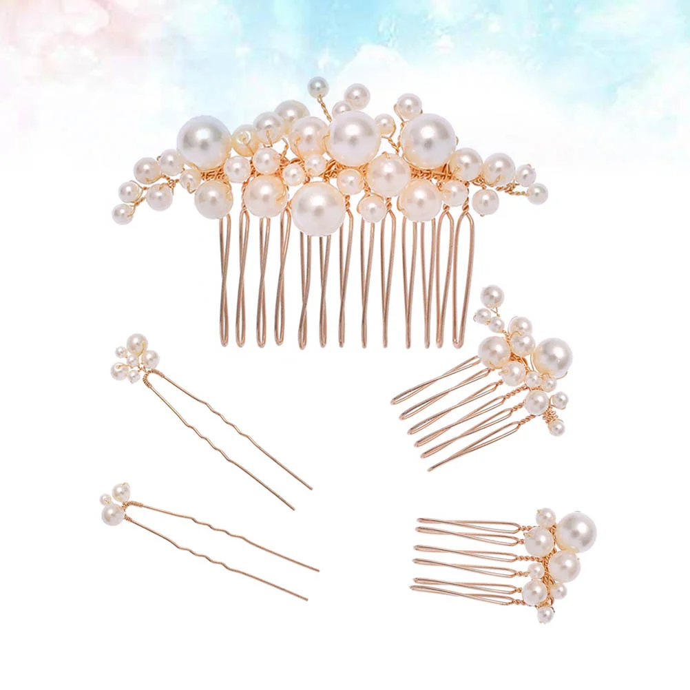 

5 Pcs Rhinestone Bobby Pins Bridal Headdress Hair Comb Bride Hairpin Manual for