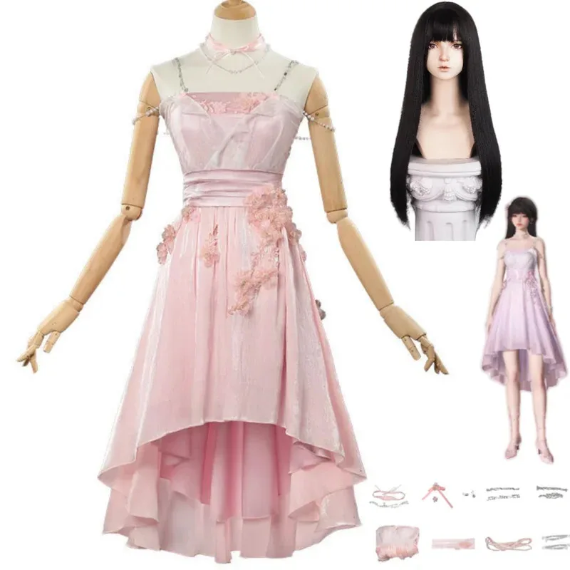 2025 aaa 게임 러브 앤 딥스페이스 플레이어 히로인 제인 자비에르 라파엘 코스프레 의상 봄꽃 핑크 드레스 가발 여성 섹시 의상
