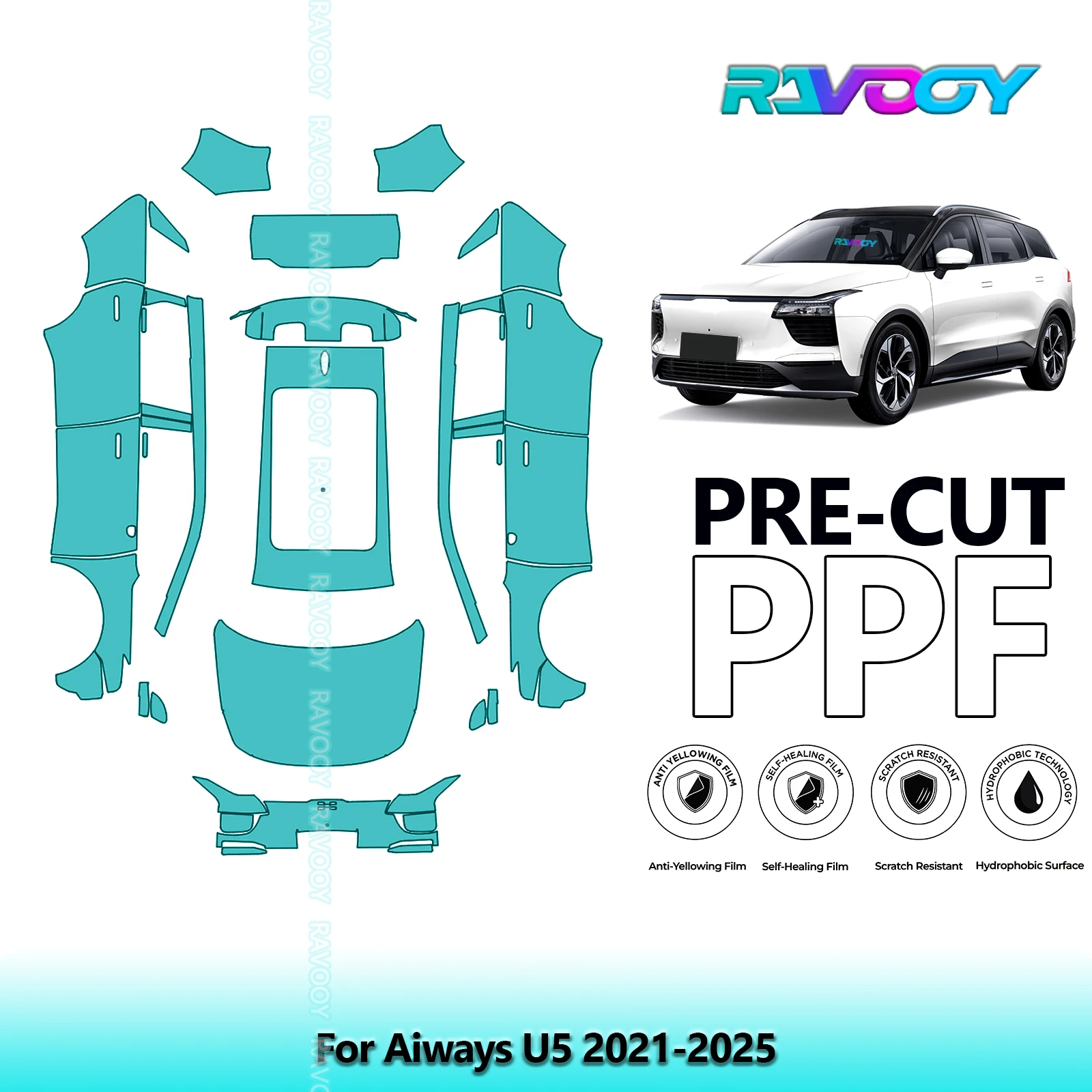 

Full Vehicle Clear Bra Precut PPF Paint Protection Film For Aiways U5 2021-2025