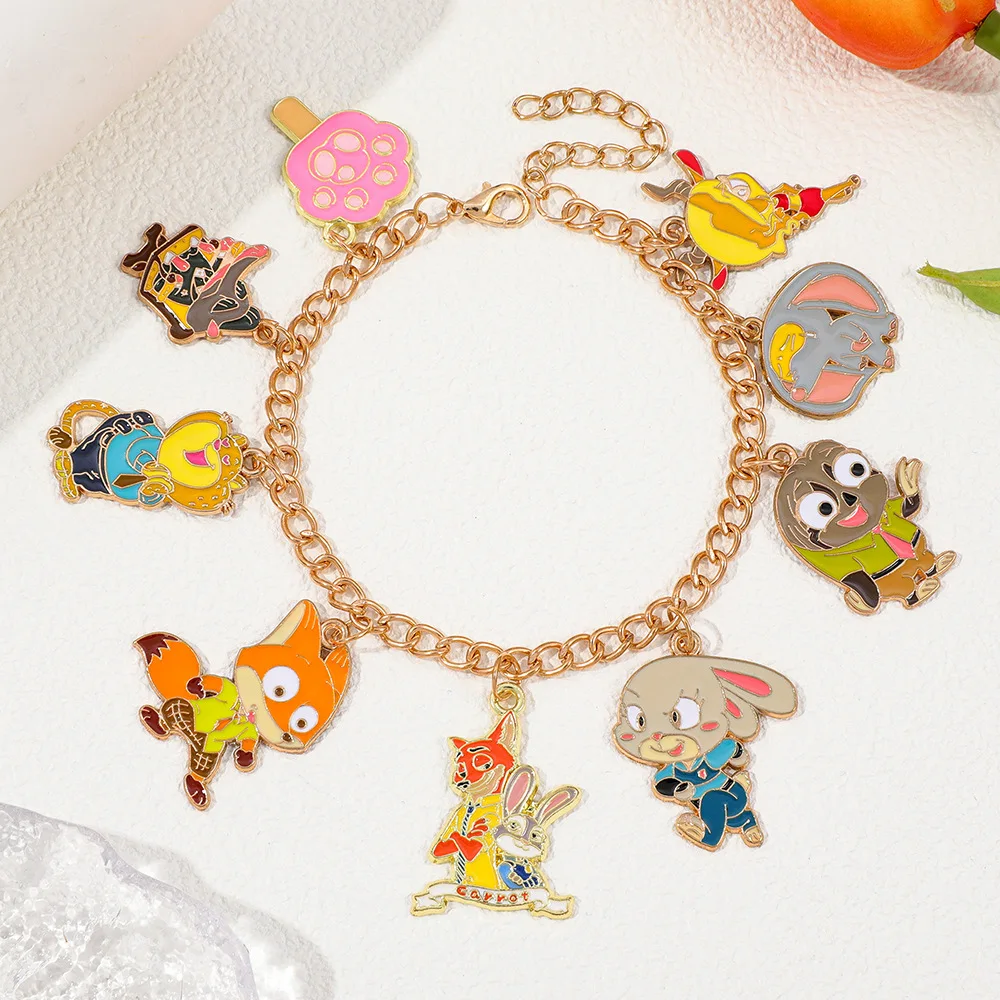 ديزني الكرتون فيلم Zootopia جودي نيك قلادة سوار الإبداعية أزياء رائعة المشجعين تأثيري المجوهرات