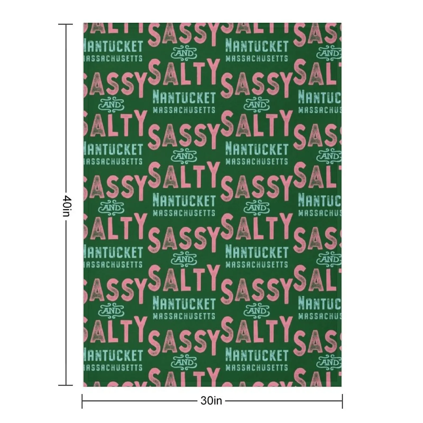 Nantucket Massachusetts Sassy and Salty Throw Blanket Quilt Personalized Gift Luxury Brand for winter Warm Hair Blankets