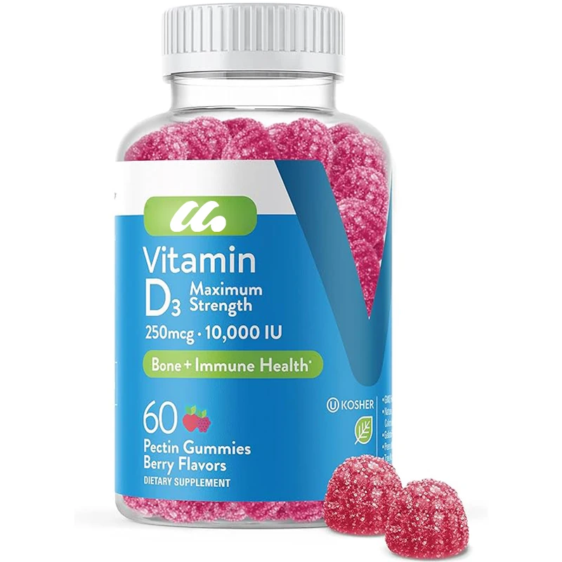 

Adult and adolescent vitamin D3 gummies - Joint and muscle health - Chewing vitamin D gummies - Vegetarian, gelatin free