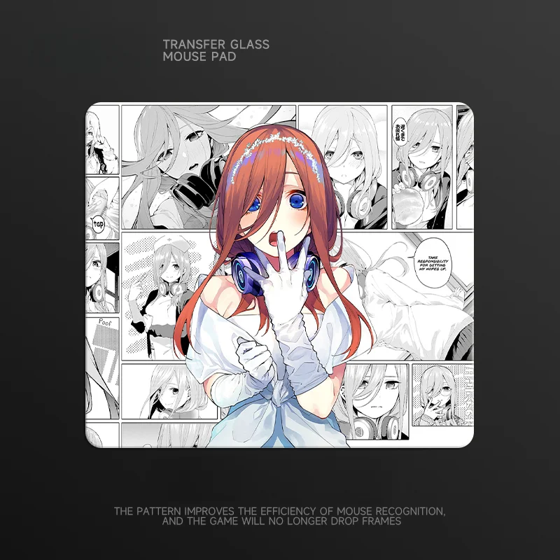 Imagem -02 - Anime Padrão Fotovoltaico Mouse Pads de Vidro 450x400 mm Atualizado Temperado Experiência Suave Fps Gaming Desk Pad Casa Mouse Pads