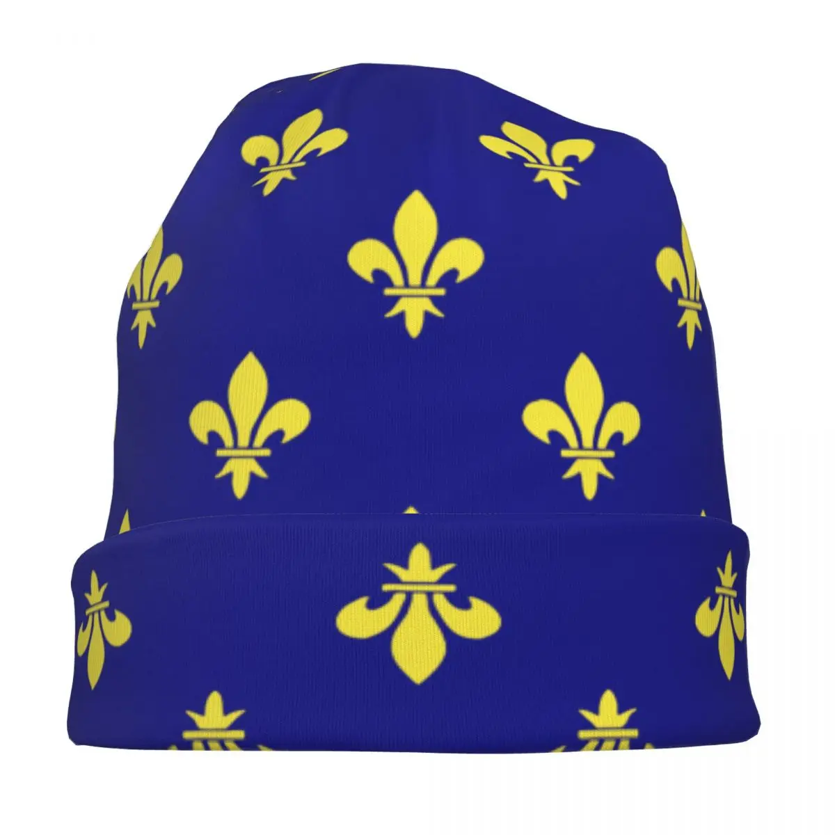 Fleur De Lys Pattern Skullies Beanies Hats Fleur De Lis Lily Cool Unisex Ski Caps Warm Multifunction Bonnet