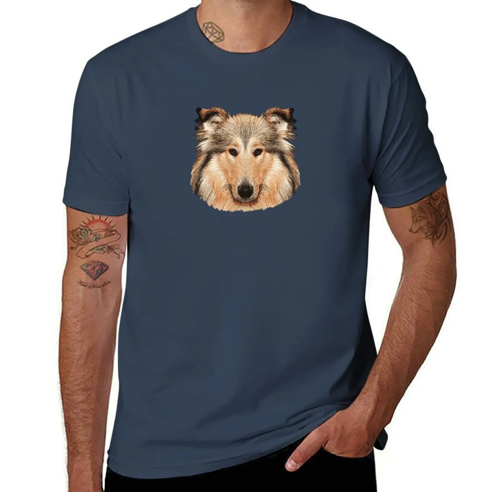

Rough dogs, collie, clothes collie great T-Shirt Soft Basic Cotton Short Sleeve Tee