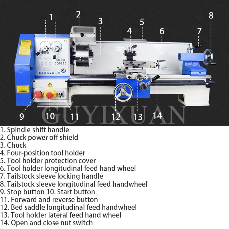 Desktop lathe woodworking multi-function small household lathe high precision metal lathe micro speed shift lathe