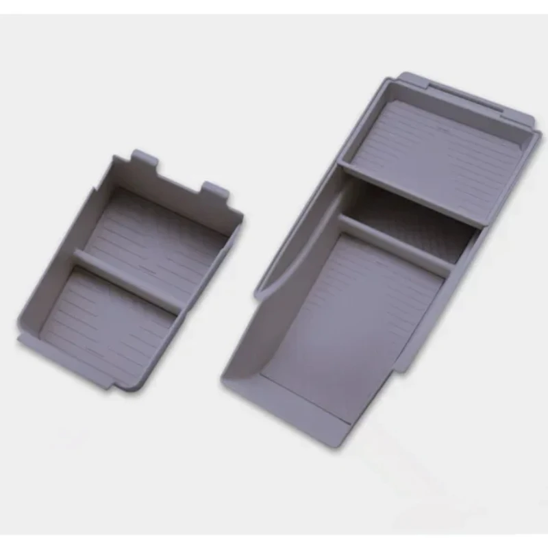 Car Center Console Storage Box For MG 4 MG4 EV Urban 2026 2027 2Pcs ABS Armrest Tray Rubber Silicone Mat Organizer