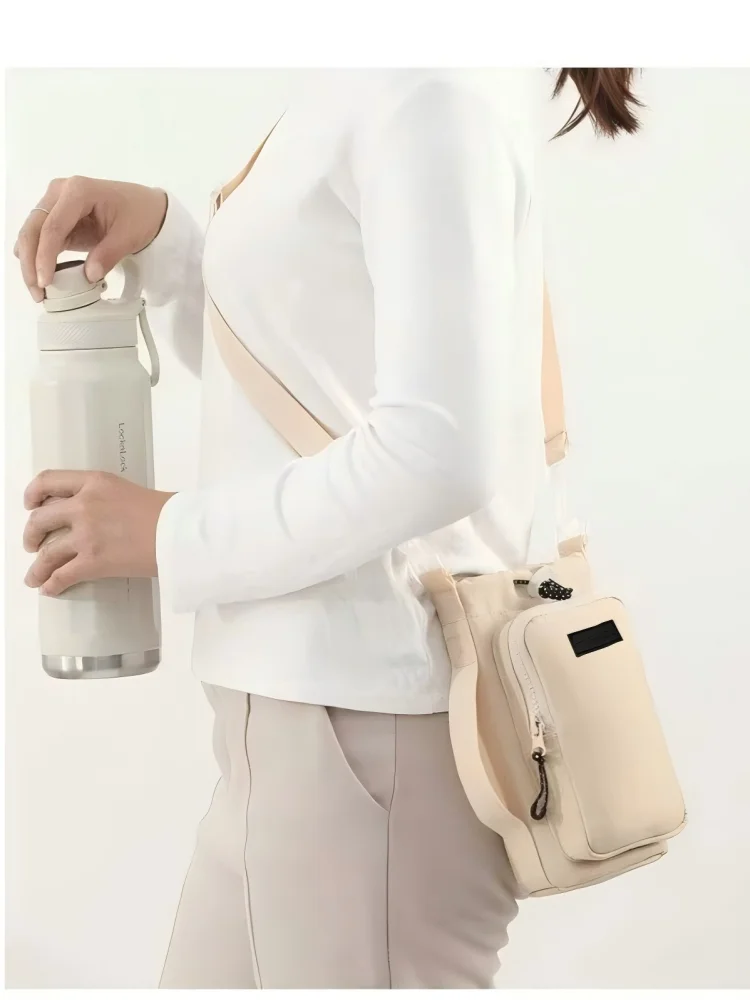 Unisex Wasserflaschenhalter mit Trageriemen, Isolierte Wasserflaschentasche mit Handyfach, Wasserflaschen-Umhängetasche – Detail 13