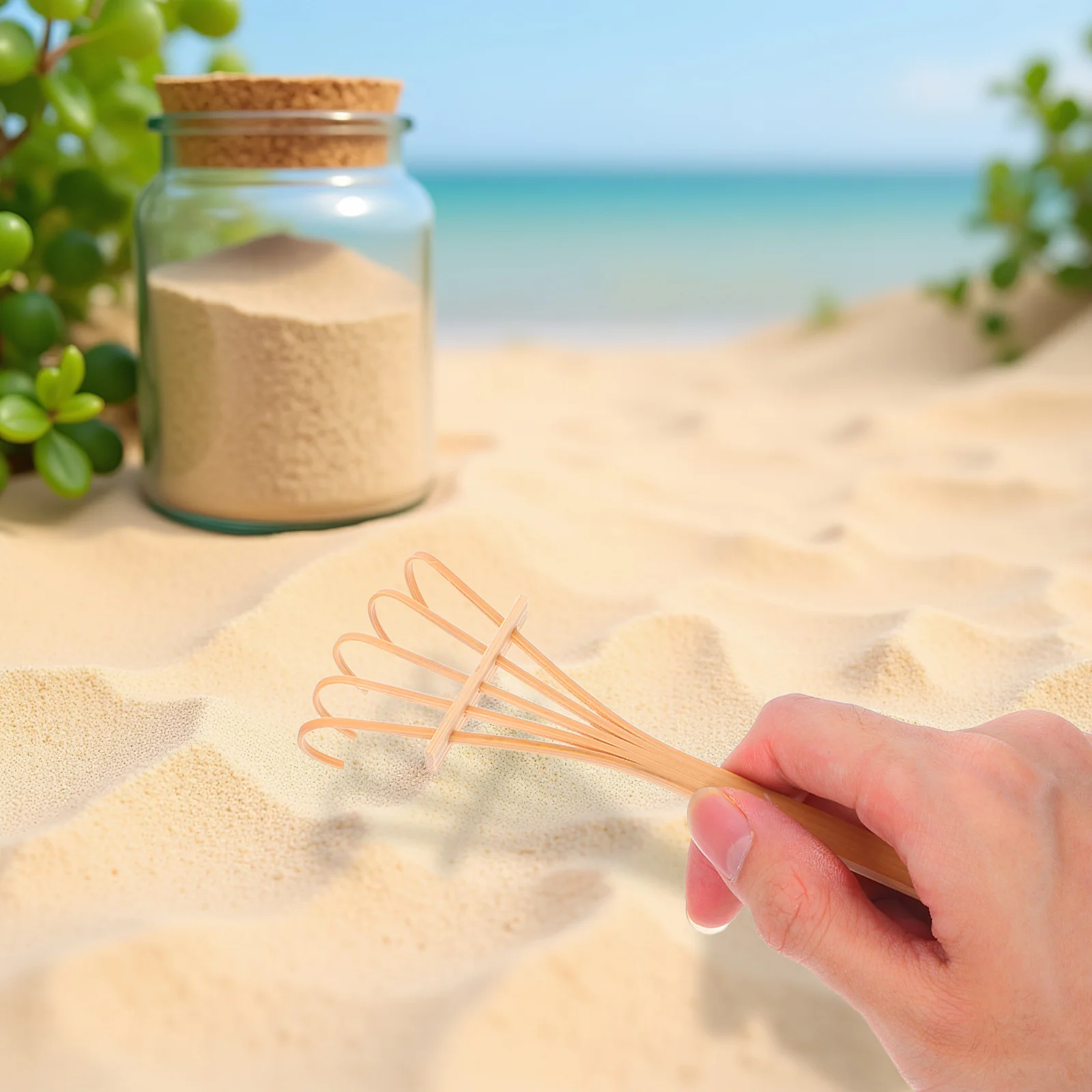1 ensemble d'outils de râteau de jardin Zen, Mini râteaux à sable, Kit de plateau en bois pour la pleine conscience, soulagement du Stress, intérieur et extérieur, jardin de roche Miniature