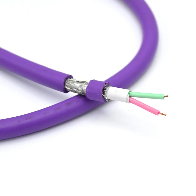 Applicable 6XV1830-0EH10 2 Core DP Profibus Communication Cable Flexible PVC Pure Copper Shielded Bus Cable