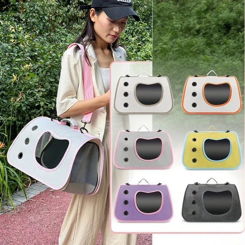 حقائب قطط ذات سعة كبيرة للتهوية مع شبكة قابلة للطي وخفيفة الوزن وجيدة التهوية وحقيبة كتف ناعمة الجوانب ومستلزمات الحيوانات الأليفة #1