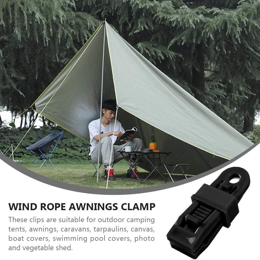 

10 Pcs Tent Grip Camping Clips Tarp Accessories Fixing Clamp Wind Rope Clamps Buckles Awning