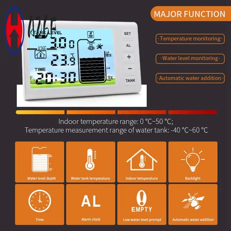 

A26F-Ultrasonic Level Sensor,Water Tank Liquid Depth Level Meter Sensor Liquid Level Sensor With Temperature Display LED