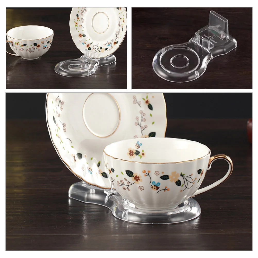 

Acrylic Display Stand Round Plate Showcase Rack Saucer Easel Clear Versatile Home Decor Plate Holder with Saucer