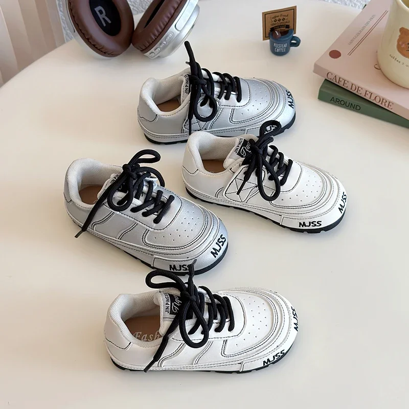 

2025 Spring New Children Casual Shoes for Girl Fashion Korean Style Soft Bottom School Versatile Baby Walking Versatile Sneakers