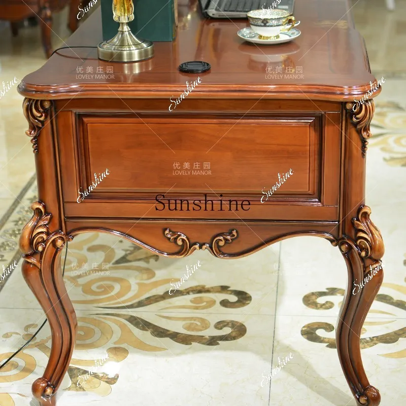 

American Country Solid Wood Corner Computer Desk Study Office Desk FT