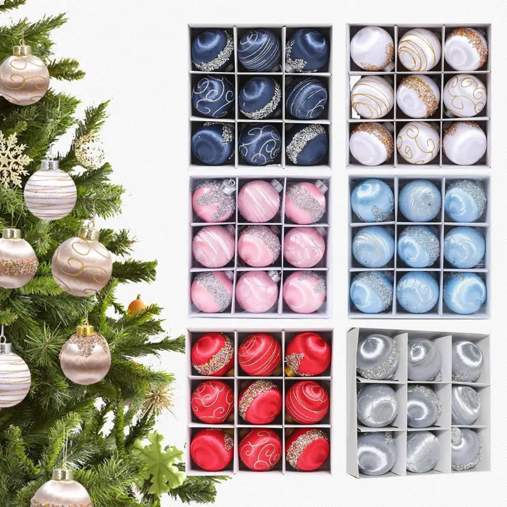 2025 9 قطعة 3.15 بوصة عيد الميلاد الكرة الحلي بريق الترتر عيد الميلاد معلقة رغوة الكرة زينة لحفل زفاف عطلة المنزل O #1