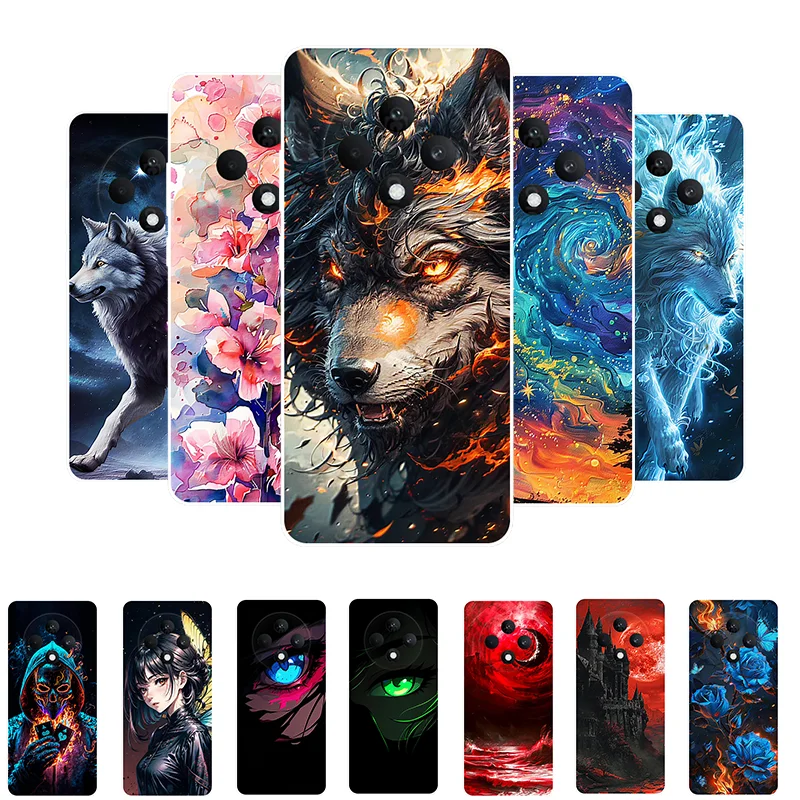 For OPPO Reno 12F 5G Case Wolf Painted Cover Shockproof Soft Silicone Phone Case For OPPO Reno12 F CPH2637 Fundas Reno12F 5G