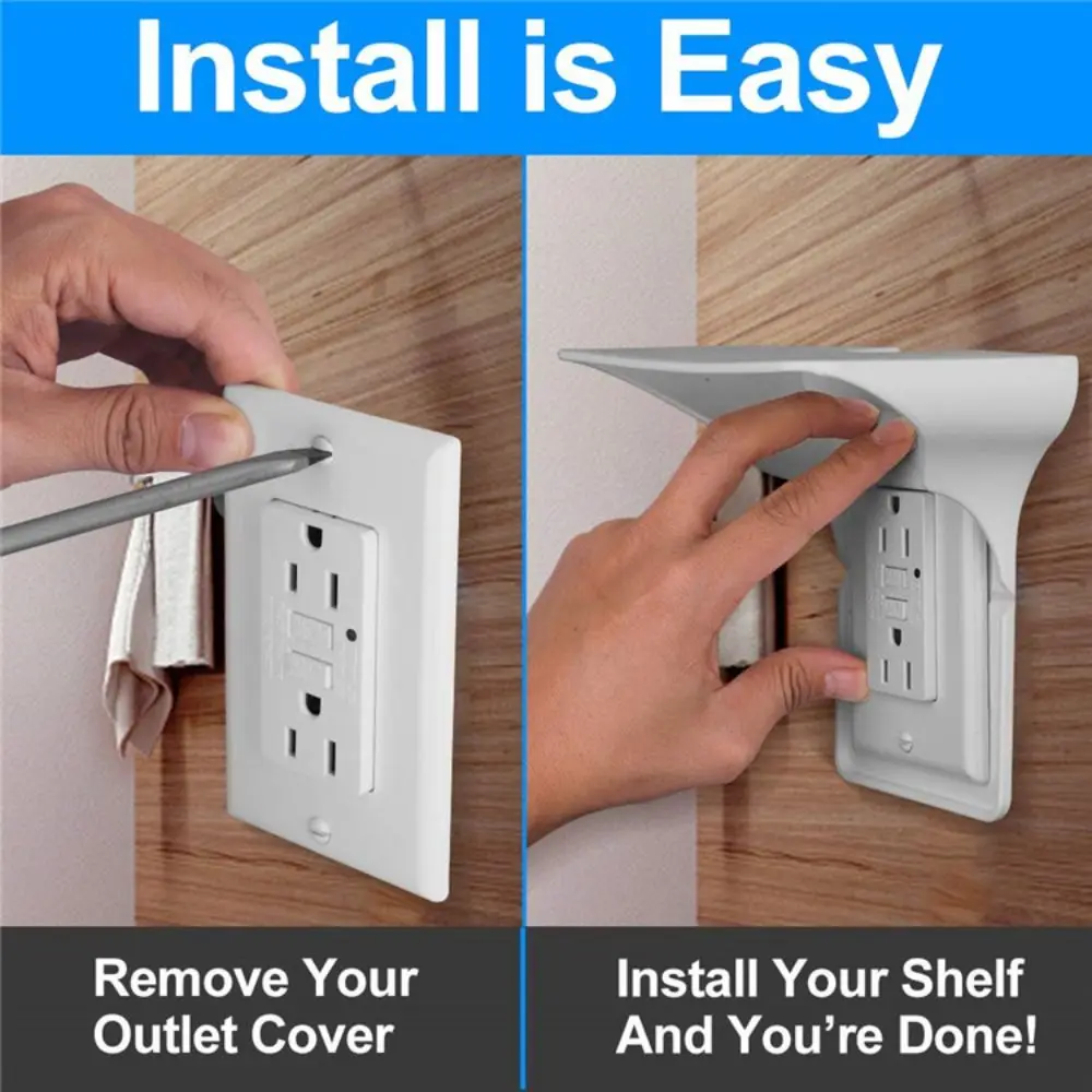 Plastic Racks & Holders Usb Rack Barthroom Storage Outlet Shelf Phone Charging Holder Switch Rack - view 5