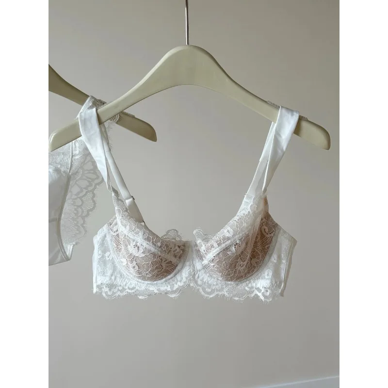 Minimizer-BH-Set aus Spitze im französischen Stil mit U-Rücken für Damen |   Stütze für große Brüste, tiefes V, Anti-Durchhängen |   Sexy Sommer-Dessous MOYISU Höschen