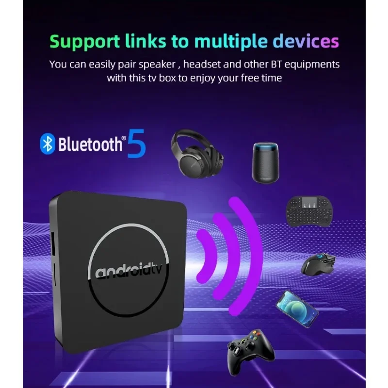 Smart Home TV Box Android 13 Allwinner H313 Quad Core 2 GB Ram 16 GB Supporto Rom 8K HDR10 Set Top Box Smart Box per TV