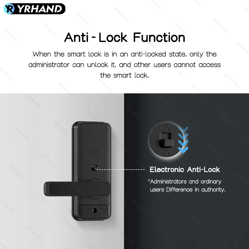 Imagem -04 - Yrhand à Prova d Água Biométrica Bloqueio Eletrônico Digital Lock Keyless Fingerprint Smart Door Lock para Casa Tuya App Desbloqueio Remoto