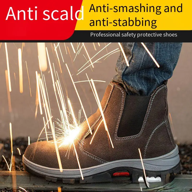 Anti Smash and Anti Stab Boots Men's Anti Smash and Non Destructible Industrial Work Shoes Men's Anti Stab Construction Boots