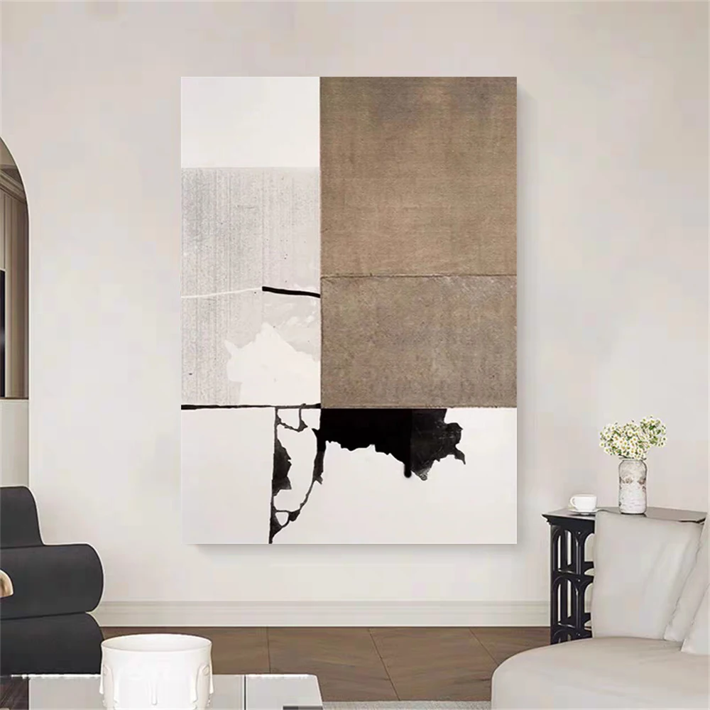

Artist Hand-Painted High Quality Abstract Grey Oil Paintings On Canvas Beautiful White And Grey Colors Oil Painting For Wall Art