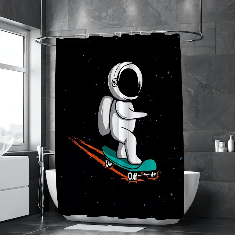

Непрозрачные шторы для дома, аксессуары для ванной комнаты с принтом астронавта, занавеска для душа, водонепроницаемая ткань для ванной комнаты, сада