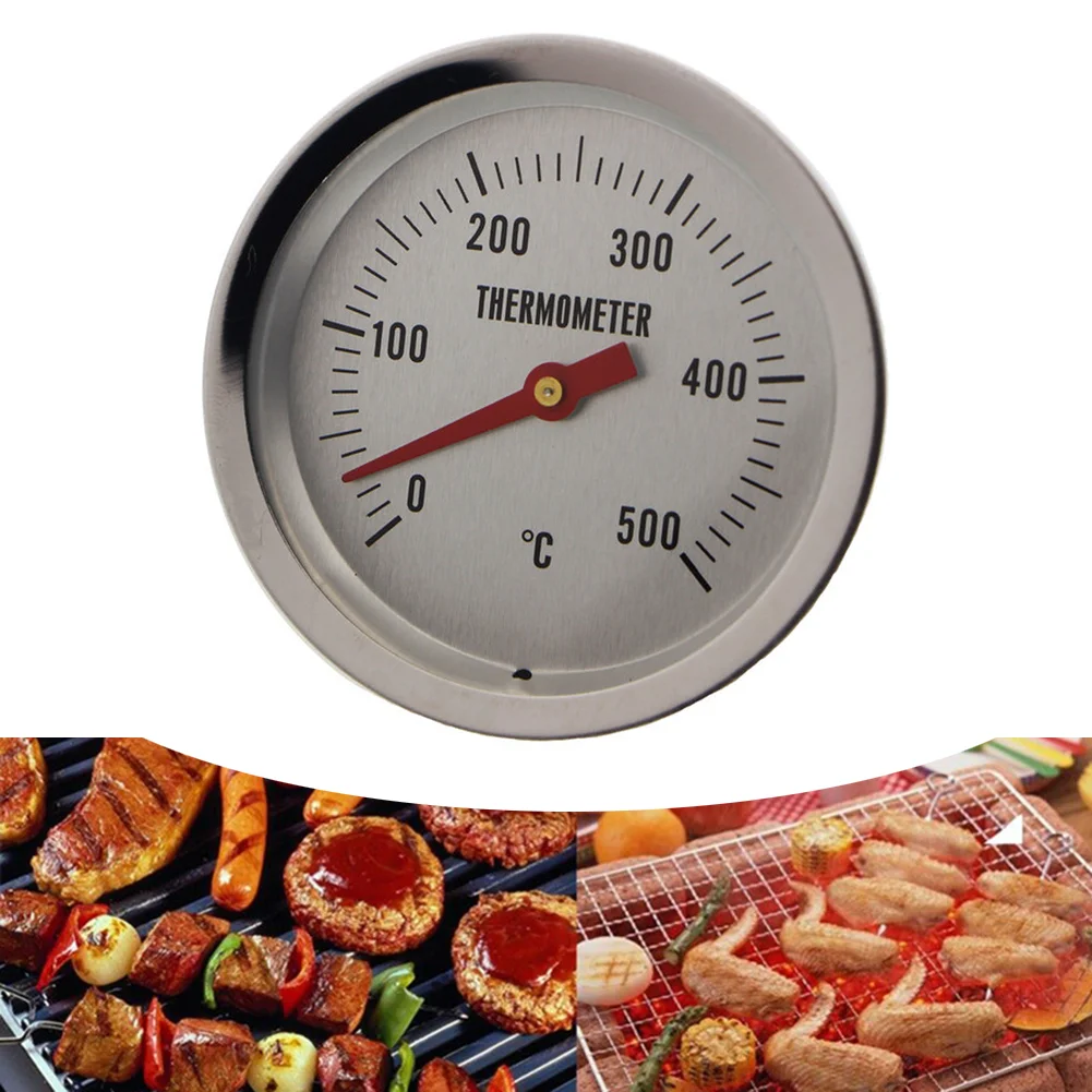 Stainless Steel Bimetallic Thermometer High Precision Oven Temperature Gauge Waterproof BBQ Grill Cooking Temperature Measuring