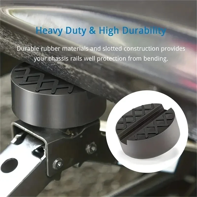 1Pc Car Universal Jack Stand Rubber Pad Black Round Multi-functional and Durable Portable Car Jack Stand Universal Car Supplies